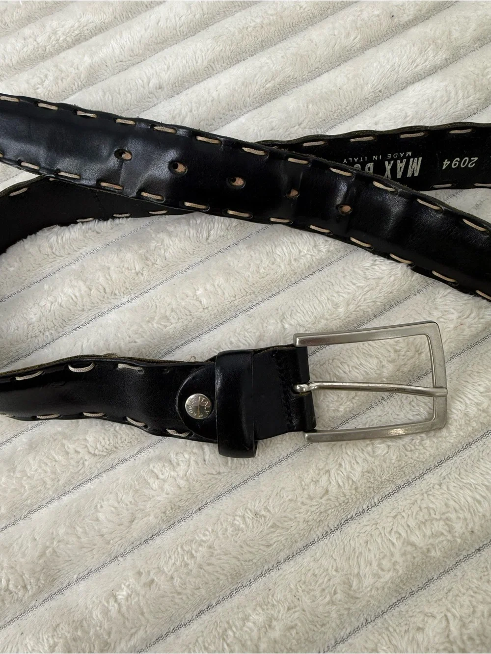 Max boy black leather